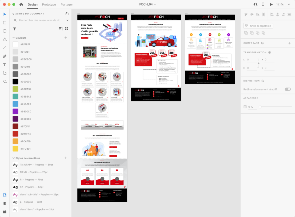 Adobe XD - auto-ecole FOCH